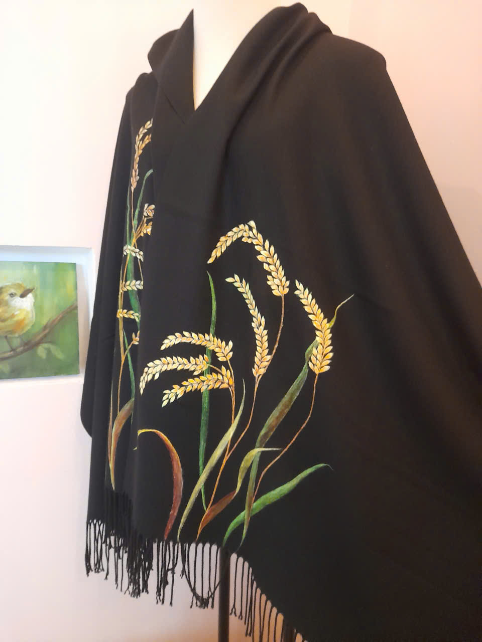 KHĂN CHOÀNG ART VẼ TAY KV010 - Họa tiết Bông Lúa VN - Hình ảnh 3